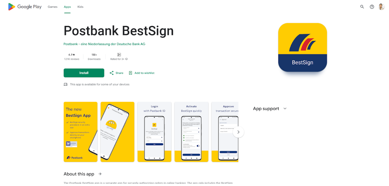 ดาวน์โหลด postbank bestsign